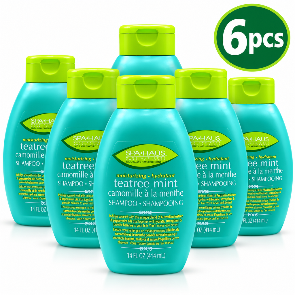 Spa Haus Moisturizing Shampoo 414ml x 6pcs – Tea Tree Mint Freshness