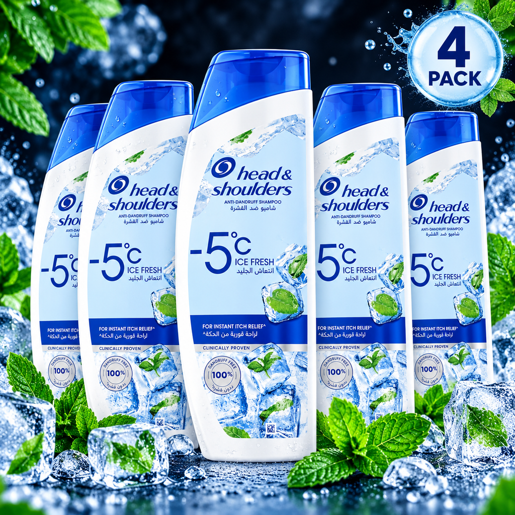 Head & Shoulders Ice Fresh 400ml – Fresh Scalp & Dandruff Protection 4pcs