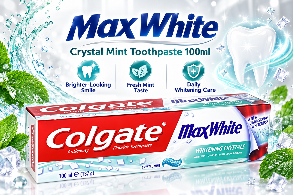 Colgate Max White Toothpaste 100ml x 6pcs – Crystal Mint Whitening Care