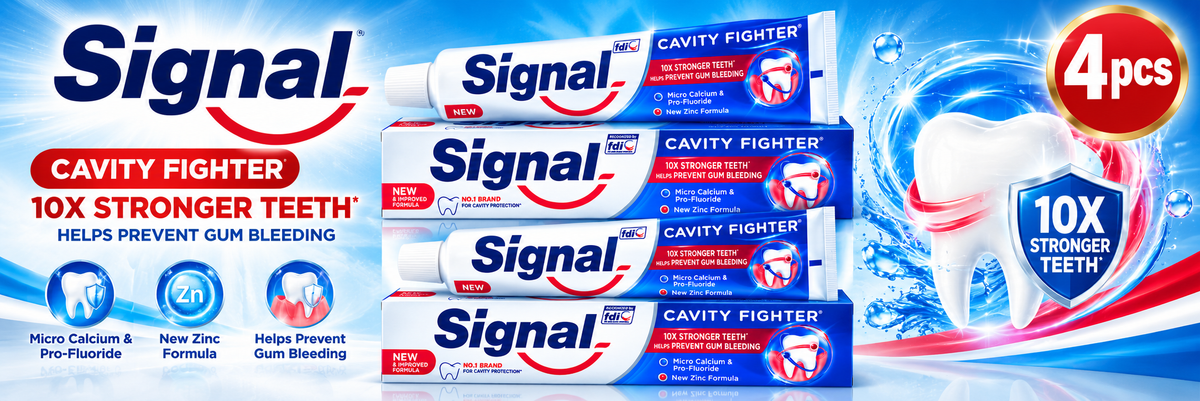 Signal Cavity Fighter 120g x 4pcs– Fluoride Toothpaste for Stronger Teeth