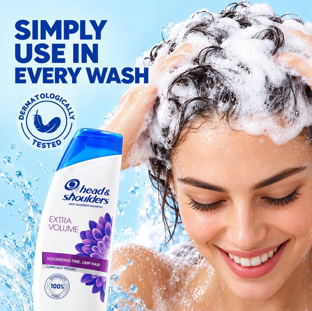 Head & Shoulders Anti-Dandruff Extra Volume Shampoo – 400ml x 4pcs