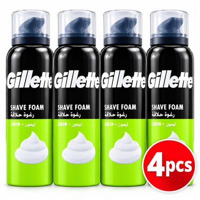Gillette Lemon Lime Shaving Foam 200ml x 4pcs – Fresh & Smooth Shave