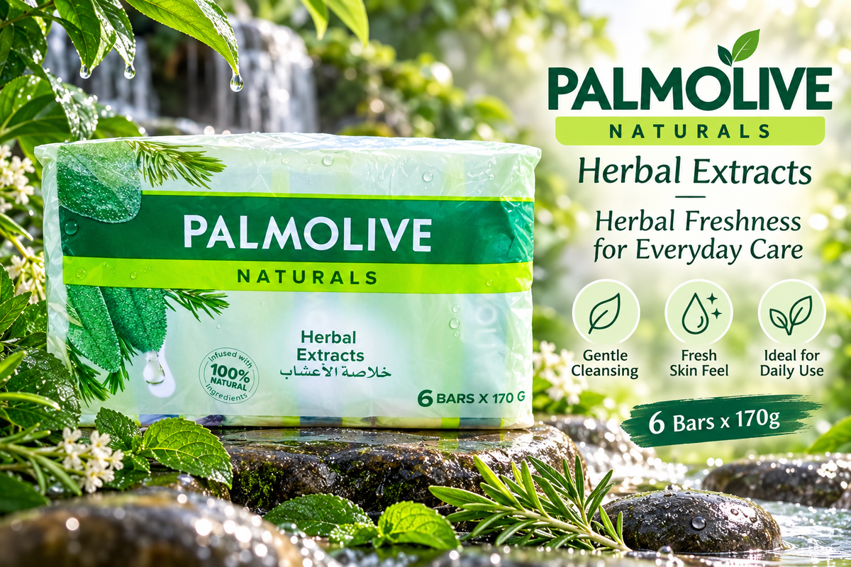 Palmolive 170g Herbal Extracts Soap – Everyday Skin Cleansing pack of 2 x 12pcs