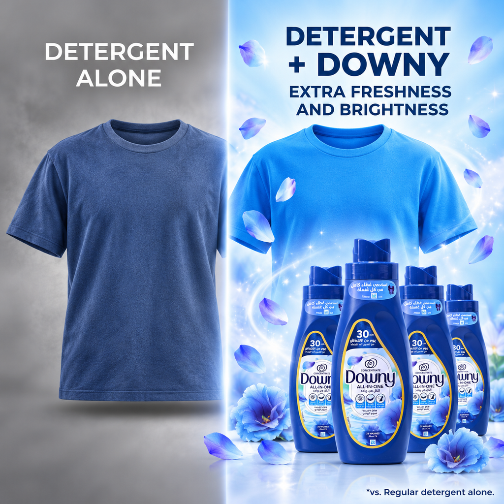 Downy Concentrate Valley Dew Fabric Softener – 1L x 4pcs