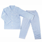 Rachel Riley Boys Blue Striped Long Cotton Pyjama Set