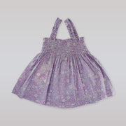 Rachel Riley Girls Floral Ruched Cotton Pyjamas in Lilac