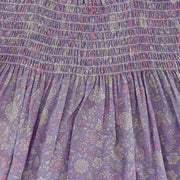 Rachel Riley Girls Floral Ruched Cotton Pyjamas in Lilac