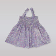 Rachel Riley Girls Floral Ruched Cotton Pyjamas in Lilac