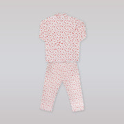 Rachel Riley Girls Red Heart Frill Pajama Sleepwear Set