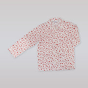 Rachel Riley Girls Red Heart Frill Pajama Sleepwear Set
