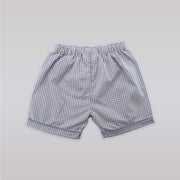 Rachel Riley Baby Blue Checkered Cotton Striped Dungarees
