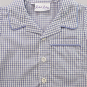 Rachel Riley Baby Blue Checkered Cotton Striped Dungarees