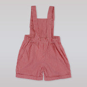Rachel Riley Red and Ivory Striped Cotton Baby Dungarees