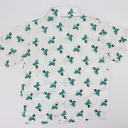 Rachel Riley Boys Green Frog Print Cotton Button Down Shirt