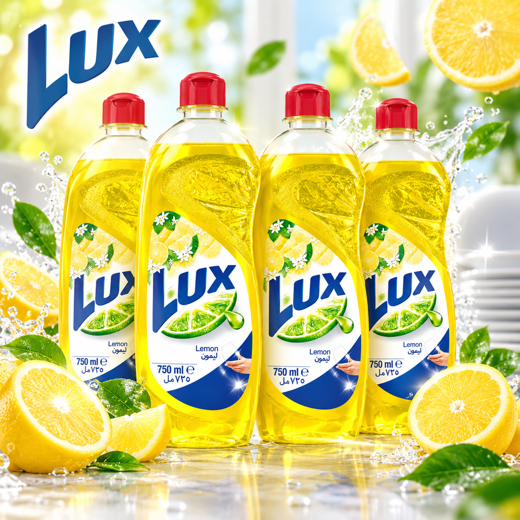 Lux Lemon Dishwashing Liquid – 725ml 4 pcs