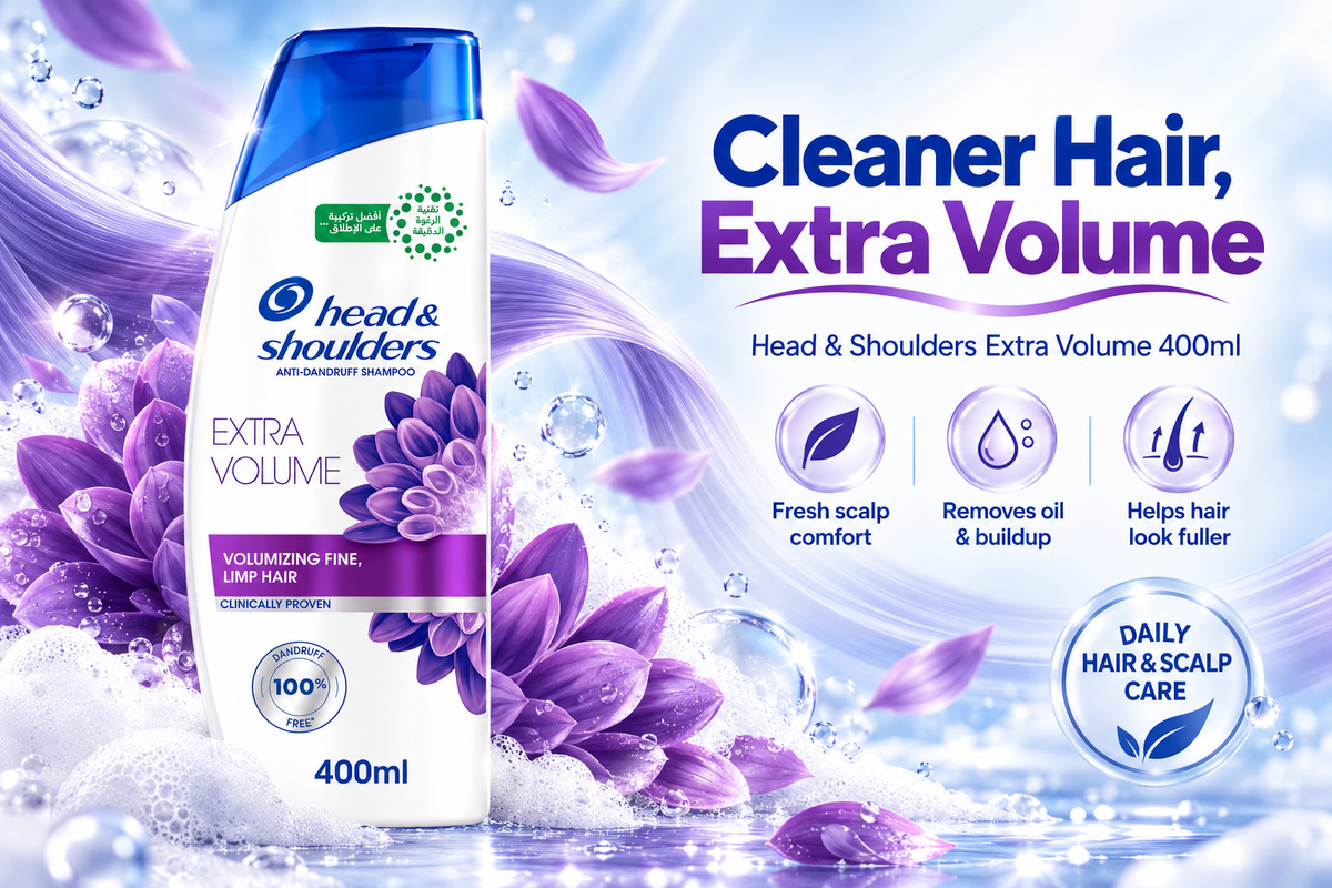 Head & Shoulders Anti-Dandruff Extra Volume Shampoo – 400ml x 4pcs