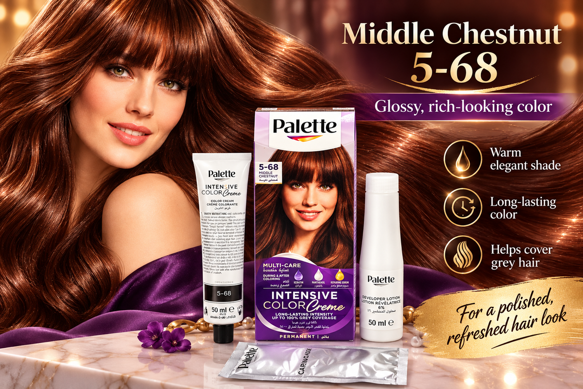 Palette ICC Middle Chestnut 5-68 – Long-Lasting Hair Color 4pcs