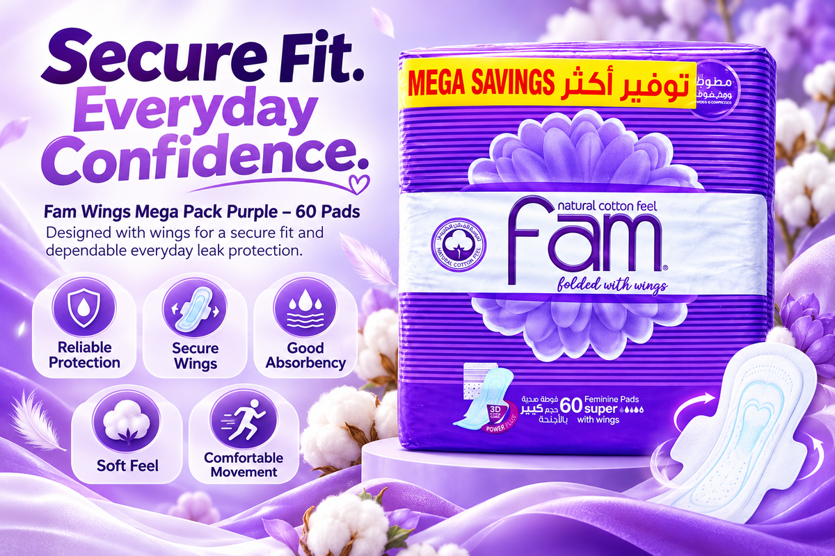 Fam Wings Mega Pack Purple –  2 x 60 Pads = 120 pads