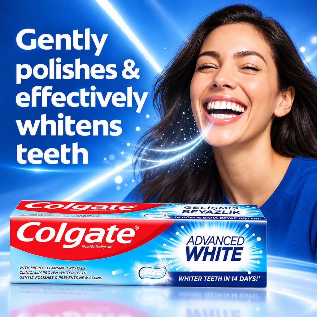 Colgate Advance Whitening 100ml – Everyday Whitening & Cavity Protection 10pcs