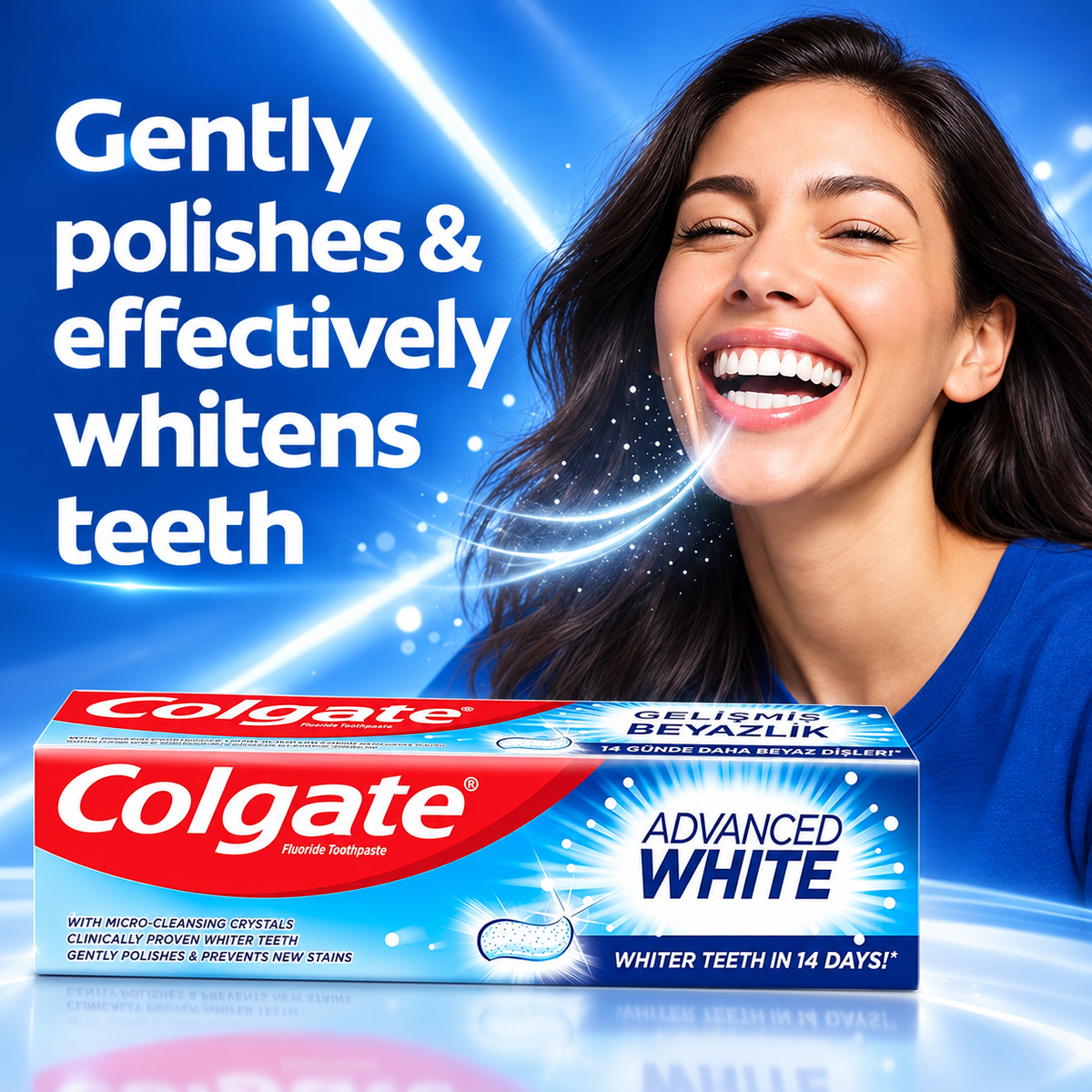 Colgate Advance Whitening 100ml – Everyday Whitening & Cavity Protection 10pcs