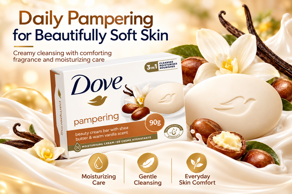 Dove Pampering Beauty Bar 90g – Gentle Cleansing & Nourishing Care 4Pcs