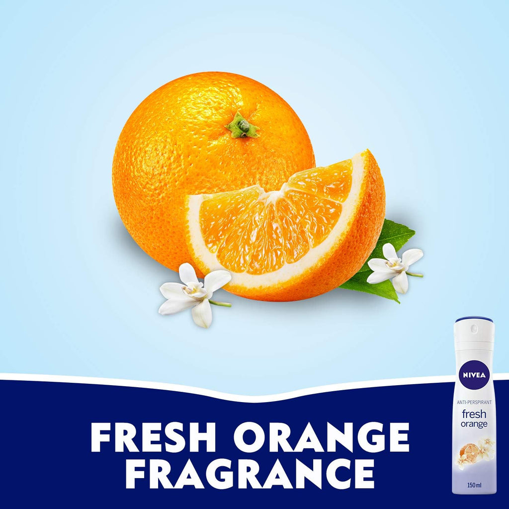 Nivea Fresh Natural Orange Long-Lasting Freshness Body Spray (2 x 150 ml)