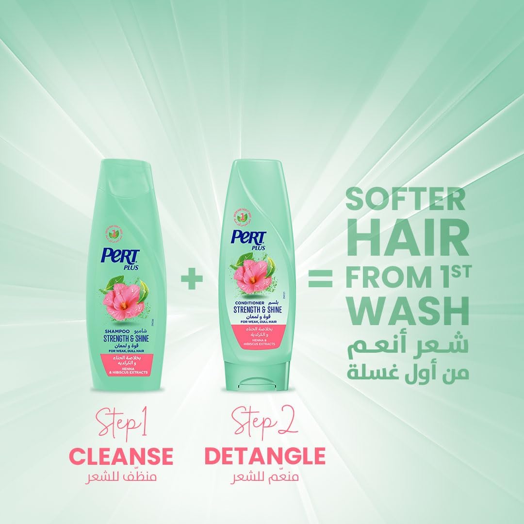 Pert Plus Strength & Shine Shampoo with Henna & Hibiscus Extract 400 ml