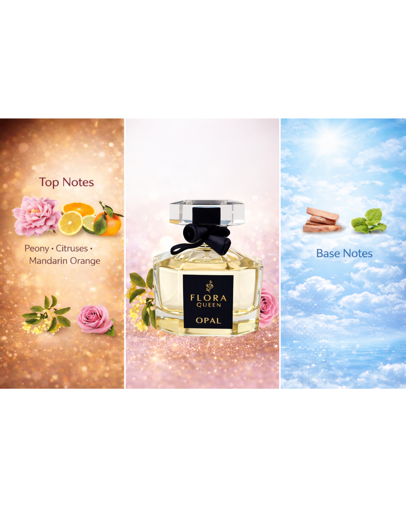 Flora Queen by Opal – Elegant Floral Perfume with Jasmine, Rose & Musk (100ml)