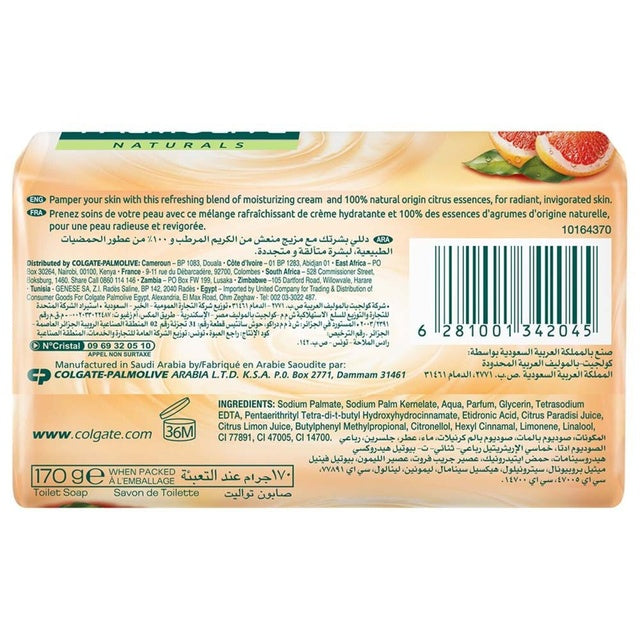 Palmolive Naturals Moisturizing & Freshness Bar Soap with Citrus Extract & Cream 4 bars x 90 g