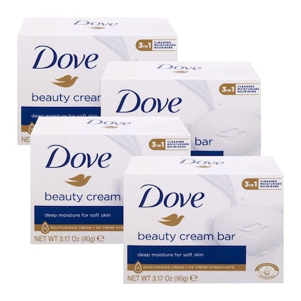 Dove Moisturising Beauty Cream Bar Soap | 4 x 90g Pack