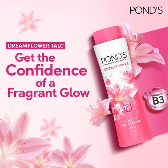 Pond's Dreamflower Pink Lily Fragrant Talcum Powder - 2 x 400g (Twin Value Pack)