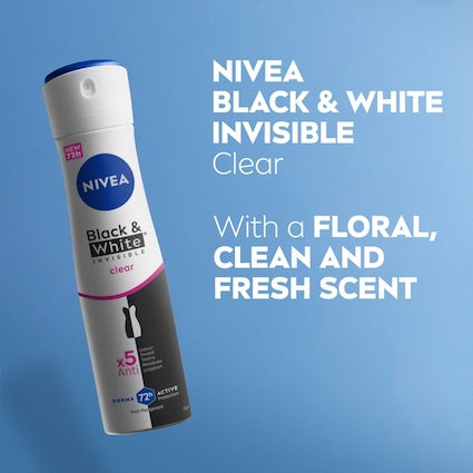 Nivea Black & White Invisible Clear Antiperspirant Spray | 150ml