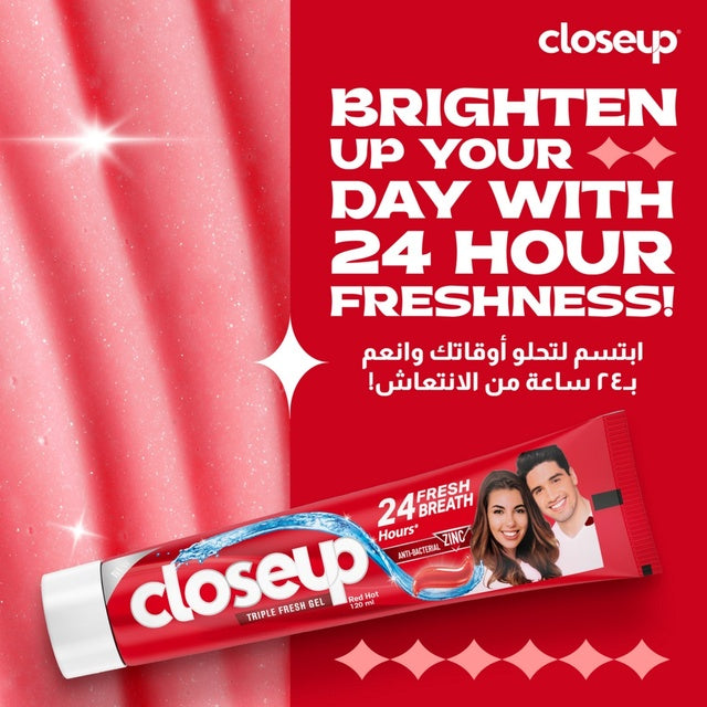 Closeup Triple Ever Fresh Formula Gel Red Hot Toothpaste 120 ml