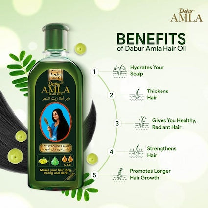 Dabur Amla Traditional Hair Oil for Long, Strong & Glossy Hair (300 ml)