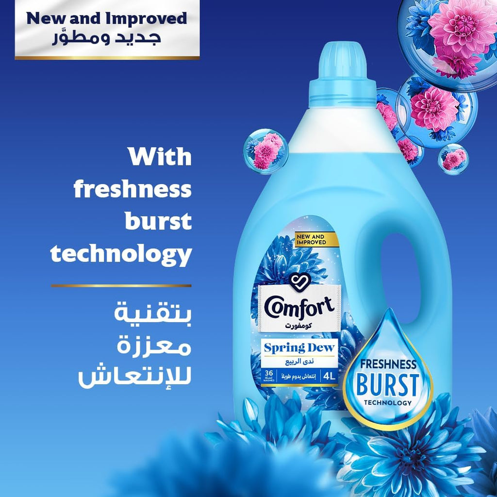 COMFORT Fabric Softener, Spring Dew, with freshness-burst technology, 1L