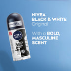 Nivea Men Black & White Invisible Antiperspirant Roll-On Deodorant Original 72H Active Protection 50 ml
