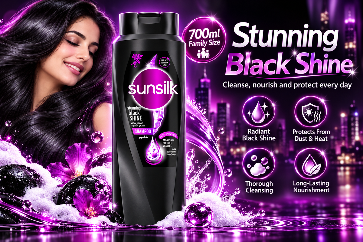 Sunsilk Black Shine Hair Shampoo - Extra Large Value Bottle (700ml)