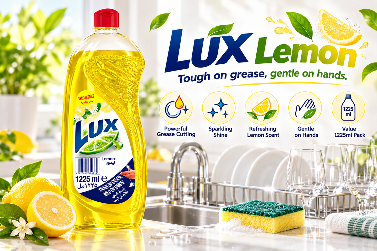 Lux Dishwashing Liquid | Lemon Fresh Scent | Value Pack 1225 ml