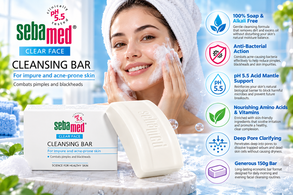 Sebamed Clear Face Cleansing Bar Soap for Acne-Prone Skin | 150g
