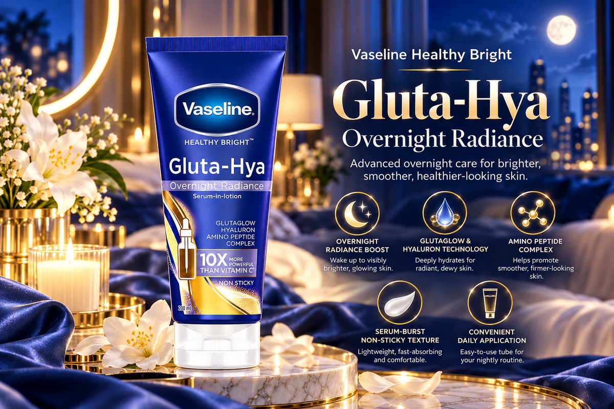 Vaseline Healthy Bright Gluta-Hya Night Repair Body Lotion - 300 ml