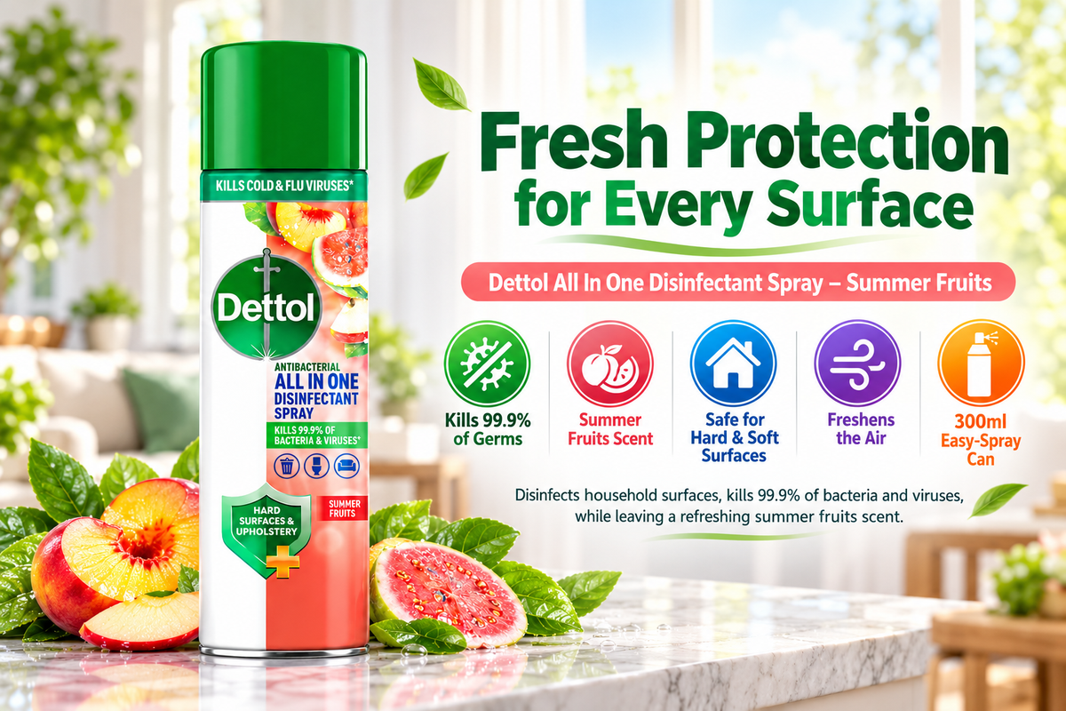 Dettol All-in-One Disinfectant Spray | Summer Fruits Scent | 300ml
