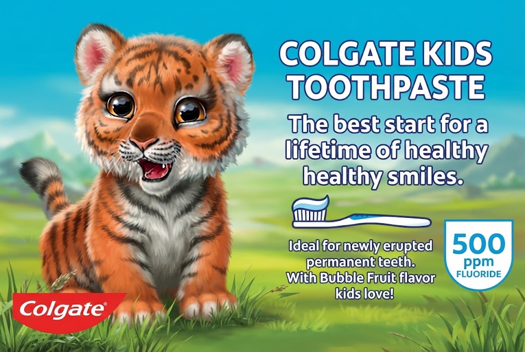 Colgate Toothpaste Kids Bubble Fruit, Fluoride Toothpaste, 2-5 years, 50ml