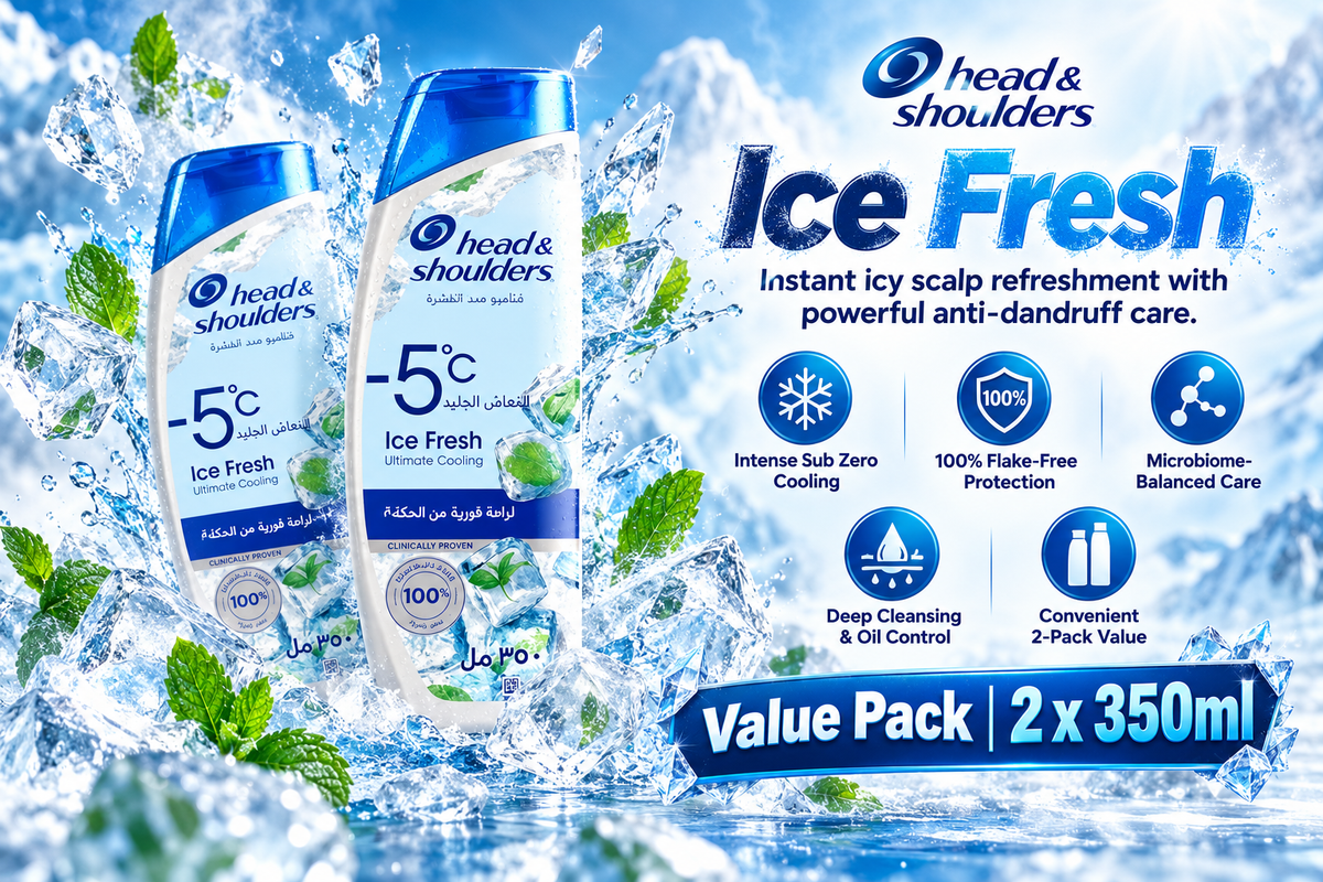 Head & Shoulders -5°C Ice Fresh Sub Zero Anti-Dandruff Shampoo | 350ml (2-Pack)