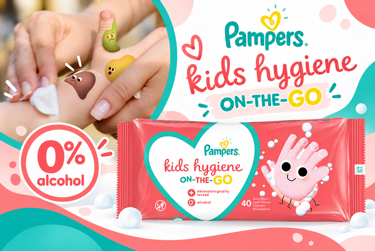 Prima Pampers Kids Hygiene On-The-go Baby Wipes, Pack of 40