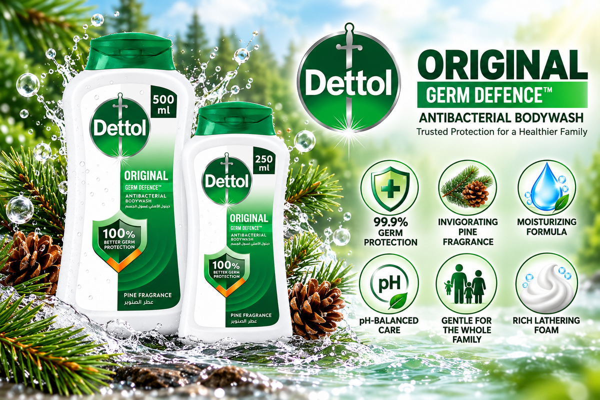 Dettol Germ Protection Shower Gel Set - Pine Fresh (250ml & 500ml Combo)