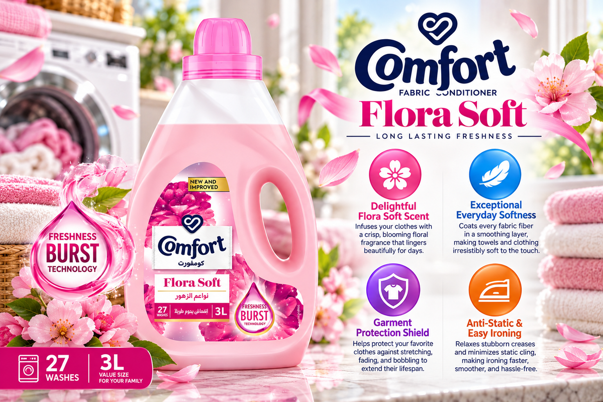 Comfort Floral Fresh Liquid Fabric Softener & Conditioner - 3 Litre Bottle