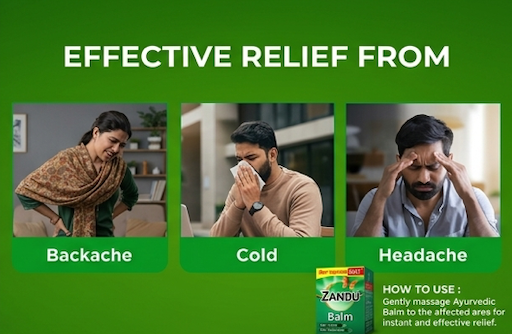 Zandu Balm, 50ml x Pack of 2, Effective relief from Headache, Body Pain, Sprain and Cold