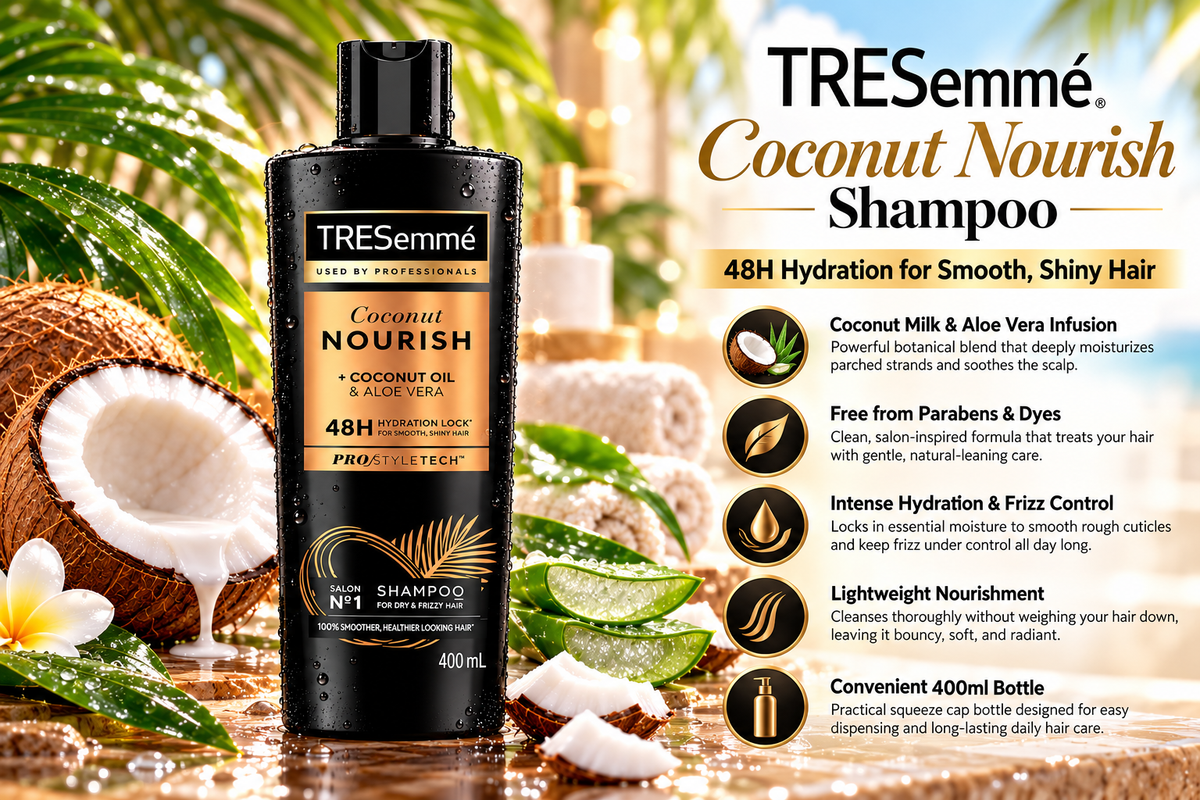 TRESemme Botanical Hydrating Shampoo for Dry Hair - Coconut & Aloe (400 ml)