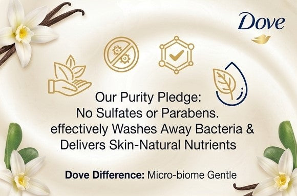 DOVE Pampering Body Wash, Shea Butter & Warm Vanilla, 1000 ML