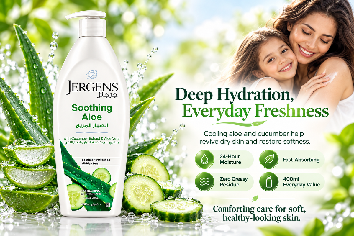 Jergens Soothing Aloe Vera & Cucumber Extract Moisturizer (400ml)